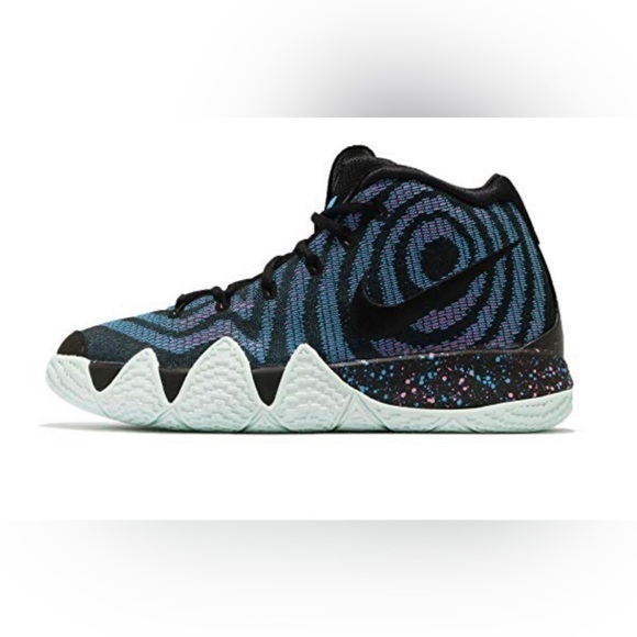 Nike Kyrie 4 80s Youth Size 5.5Y Boy Basketball Shoes Black Blue Pink - Picture 2 of 15